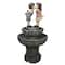 36" Kissing Boy & Girl Outdoor Patio Garden Water Fountain